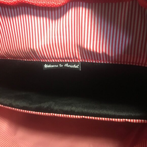 Herschel Backpack Little America Denim Red Stripe Interior 20 x 14.5" Unisex EUC - Picture 8 of 12